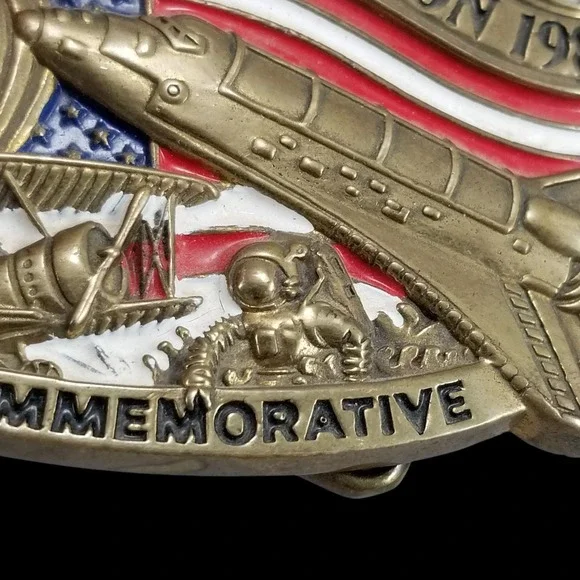 American Aviation 1984 Commemorative Solid Brass Belt Buckle Baron Buckles USA